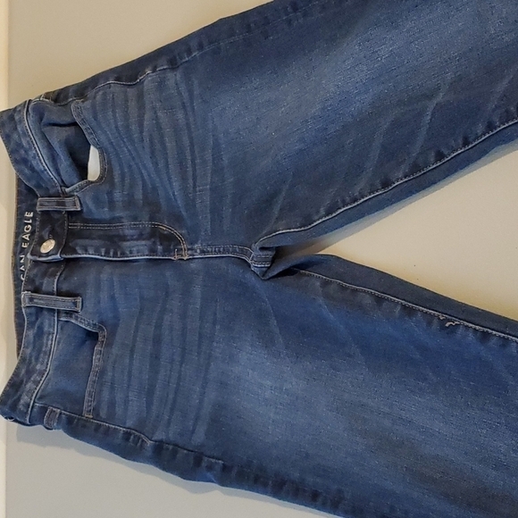 AMERICAN Eagle 360 next level stretch dark wash super high rise jeggings - Picture 5 of 8